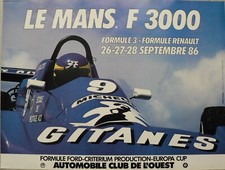 AFFICHE LE MANS F 3000 SEPTEMBRE 1986