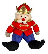 Vintage Nutcracker King Nylon Plush Stuffed Toy Christmas 10  Shelf Sitter