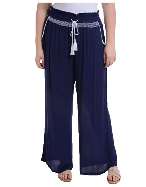 NY Collection Cotton Regular Size Pants for Women