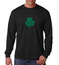 Long Sleeve Lucky 2 Shirt Green Clover St. Patrick  s Day Irish Shamrock Tee