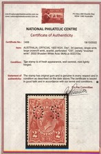 Certified Scarce (Rare) KGV 2d Scarlet Die 1, Inverted Single WMK, Perf OS. MLH