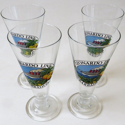 LEONARDO Line Barbados = Konvolut 4 alte Cocktail Gläser Italien ~ 1995 MAKELLOS