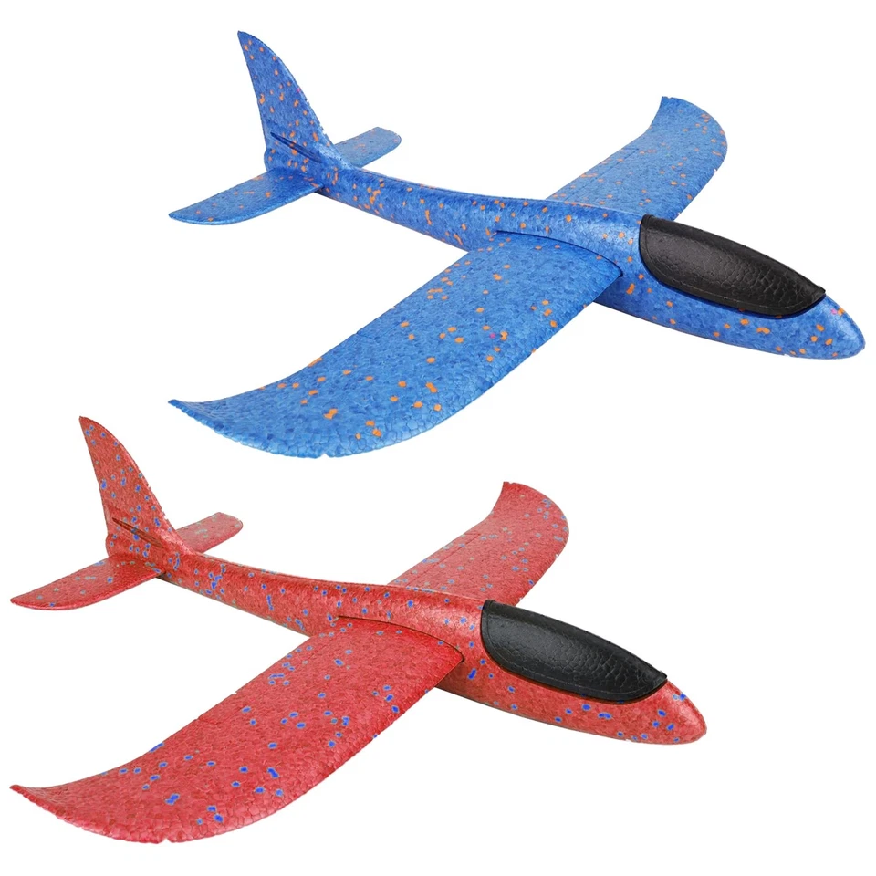 2x Mega Foam Glider Plane Hand Throw Airplane Toy Aeroplane Outdoor Kids Toys