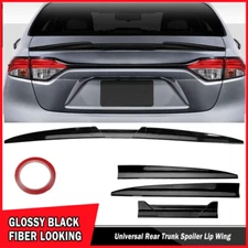 For Toyota for Camry Car Rear Trunk Lip Spoiler Wing Sticker Glossy Black 135cm