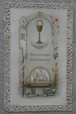 Image pieuse canivet dentelle monstra te esse matren, je vous salue