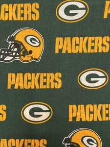 Nfl Green Bay Packers Cotton Fabric Green 1 2 Yard 18 X58 Diy Mask Ebay