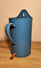 🔵 Broc A Lavement Vintage En Métal Émaillé Bleu 2L 21cm