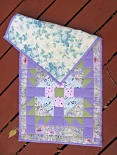 Handcrafted Morning Mist Table Runner or Dresser Scarf, 17 1/2"" x 36"