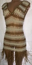 Cupshe Swimsuit Coverup Short Dress Knit Tank Size Small Beige White
