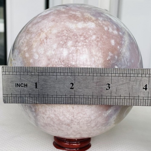 Natural Cherry Blossom Agate Sphere Quartz Crystal Ball Healing 2160G - Picture 12 of 12