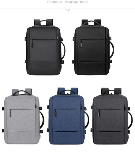 Mochila de viaje de negocios bolsa escuela gran capacidad USB portátil impermeable - Imagen 12 de 26