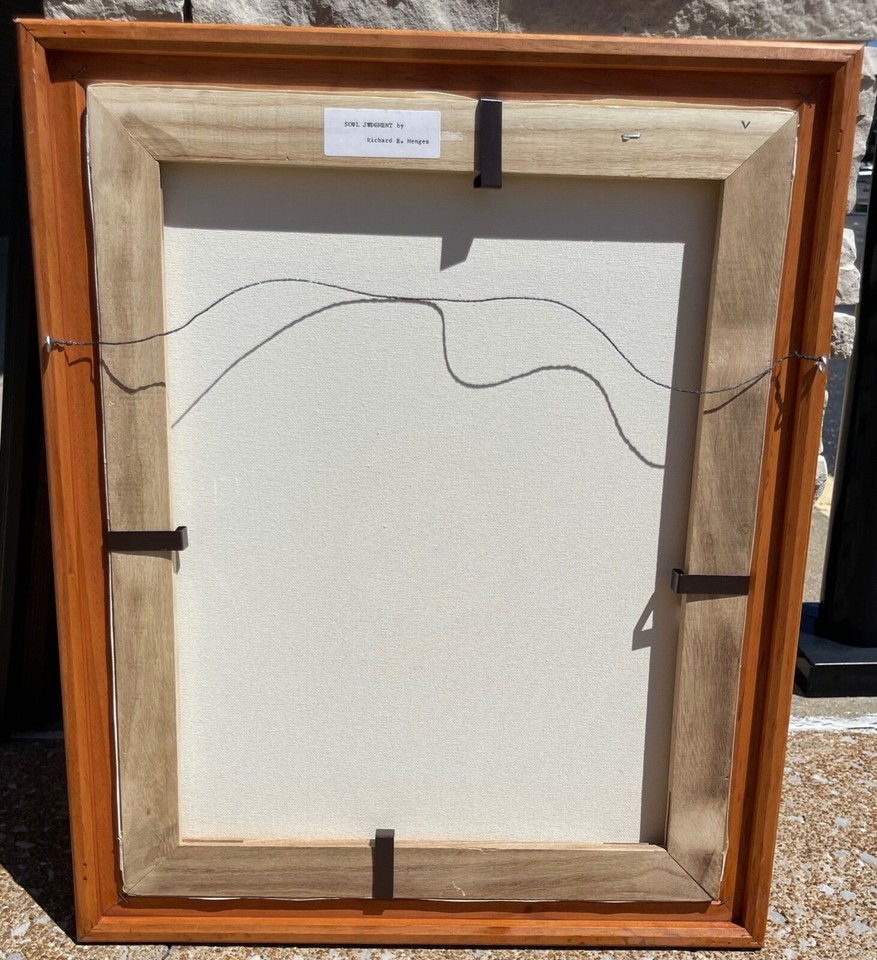 Vintage Abstract Shapes Acrylic Painting Modern Art Wall Hanging Signed