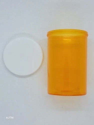 2 Pack, 20 Dram Snap Cap, Pill Herb Vials Bottles w/lids, Amber