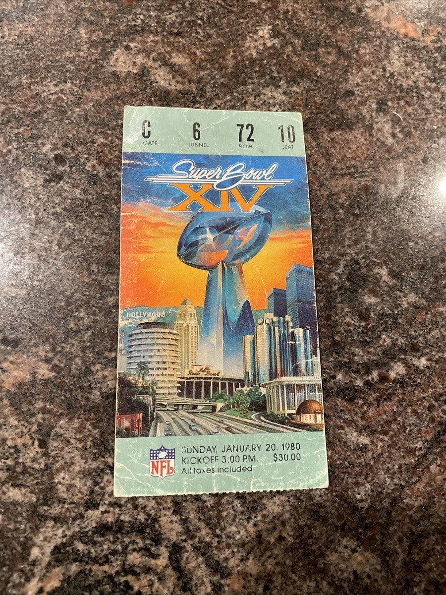 SUPER BOWL XIV Fair Condition TICKET STUB PITTSBURGH VS LOS