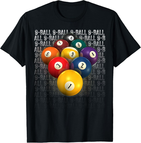 NEU LIMITIERT 9-Ball Pool Accessoire cooles Geschenk T-Shirt Größe S-5XL - Bild 1 von 3