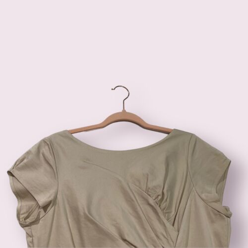 Vestido Pierre Cardin Paris Para Mujer Talla 38 EE. UU. Mediano Caqui Acanalado Tachonado Verano - Imagen 8 de 19