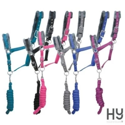 Hy Equestrian Hy Sport Aktivkopfkragen & Bleiseil Set mit Kunstfellvlies