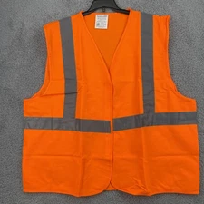 Protective Industrial Products 3XL XXXL Hook & Loop Safety Vest Hi-Vis Orange