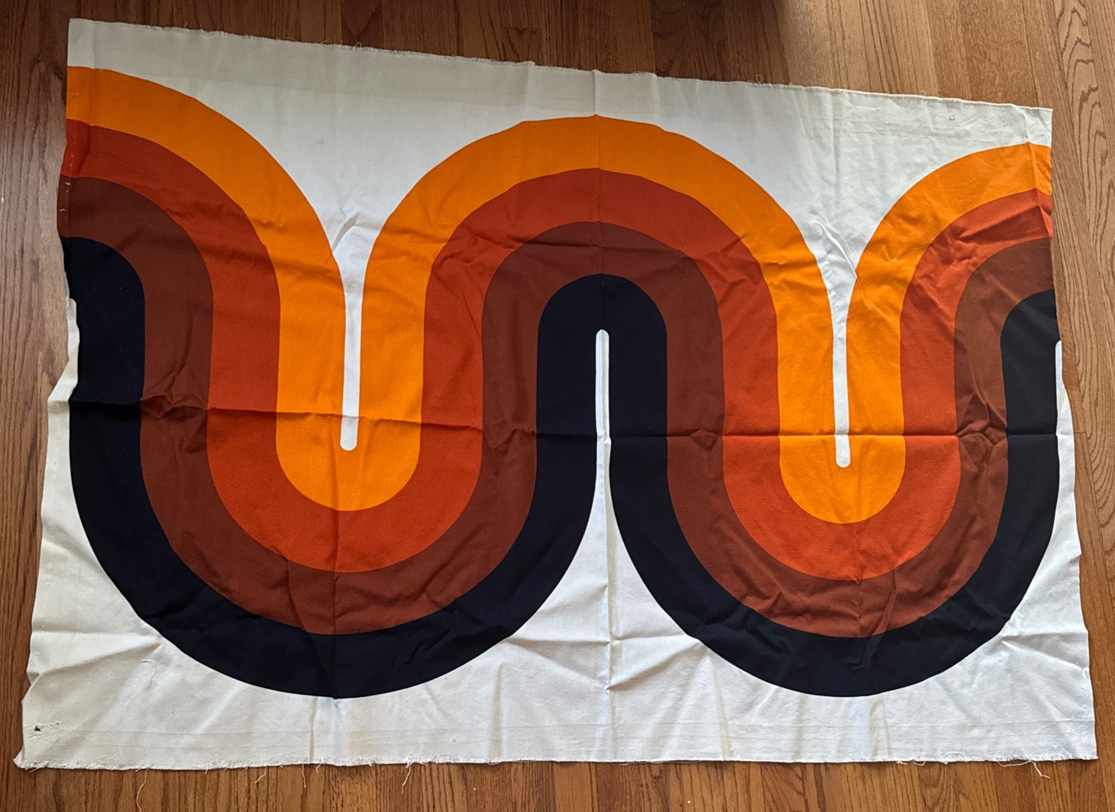 Curvus Rare MCM Madmen Danish Mid Century Modern Canvass Fabric Art Rare 1960s