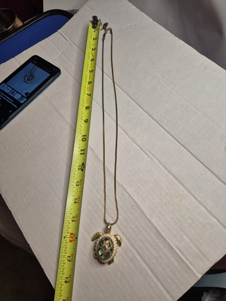 Betsy Johnson Vintage Sea Excursion Sea Turtle Starfish Pearl Box Long Chain - Image 4 of 4