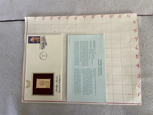 1995 MARILYN MONROE Legends of Hollywood First Day of Issue w/ 22K Gold Stamp - Picture 8 of 8