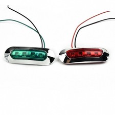2Pcs Red Green LED Boat Navigation Light 12-24V Waterproof Sailing Signal