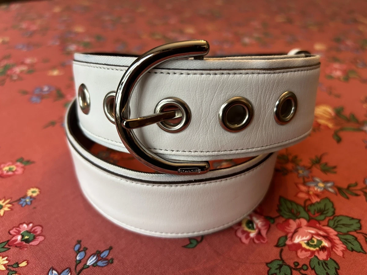 Coach Gold Buckle White Leather Belt Coach $128 Horse and Carriage BELT white | Mercari main image 2