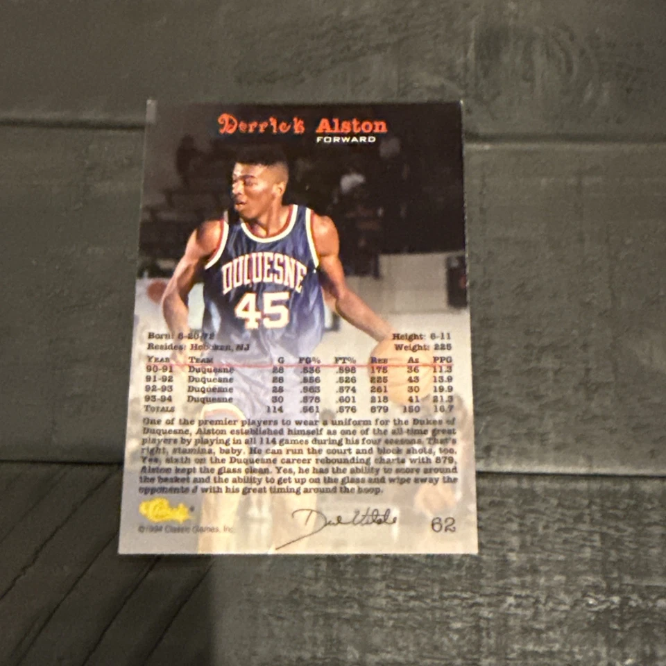 1994 Classic - Derrick Alston #62 (RC) - Image 2 of 2
