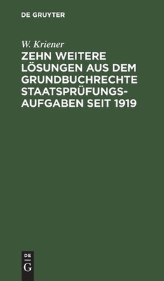 Zehn Weitere L?Sungen Aus Dem Grundbuchrechte Staatspr?Fungs...