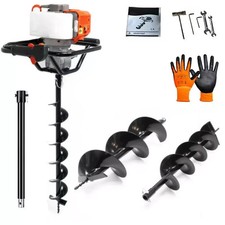 Trivella Motore a Scoppio 68cc  con Prolunga e 3 Punte Intercambiabili