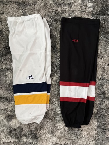 Hockey Socks 28” Lot (2) Medium Black Red Blue Gold