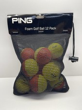 Rare Vintage Ping Orange/Yellow Foam Practice Golf Balls 12 Pack Mesh Bag