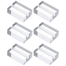 6Pcs Clear Acrylic Stand, 1.2" Square Card Holders with 1/8" Slot, 30 x 20 mm