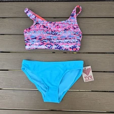 TYR Womens Durafast Sundrata Jojo Top & Sky Blue Bottom Sz S NEW Sample