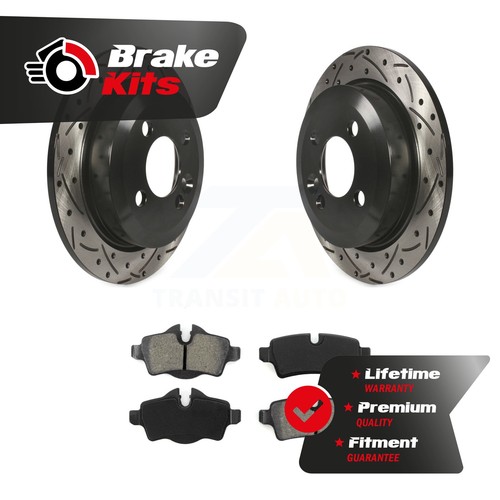 Rear Drill Slot Brake Rotor Semi-Metallic Pad Kit For 2007-2015 Mini Cooper 1.6L