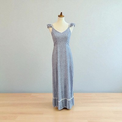 Jasper Blue Sleeveless Floral Maxi Dress Size XS