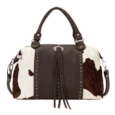 American West Womens Cow Town CC Pony Hair-On Leather Handbag Bag OS