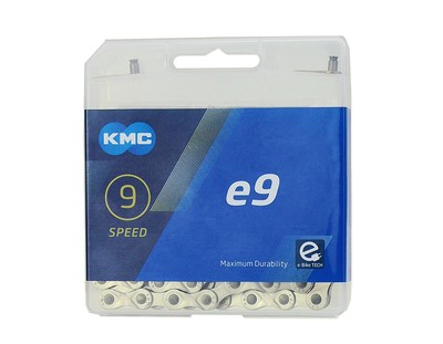 KMC e9 Schaltungskette Kette 9 fach 1/2''x11/128'' 122 Glieder silber für E-Bike