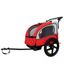 2-In-1 Child Bike Trailer and Jogger Stroller-Foldable 2-Seater with 5-Point Saf