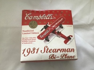 Gearbox Campbell's 1931 Stearman Bi-Plane Die Cast - 23646 of 25000 Ornament NEW