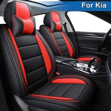 For Kia Luxury Car Seat Covers Full Set Front Rear Leather Pad 5-seater Cushion