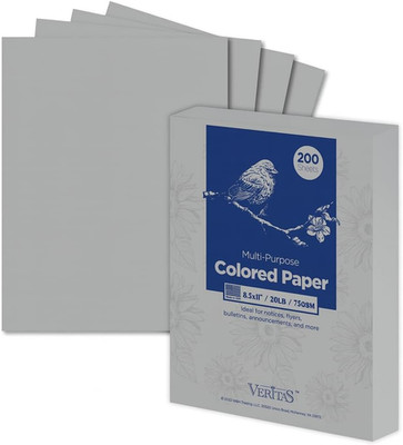 Veritas Colored Copy Paper, Gray Multi-Purpose Paper,Colored Printer Paper 8.5 