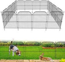 5 Panels No Dig Decorative Garden Fence for Yard, 24 in H x 10 ft L Rustproof