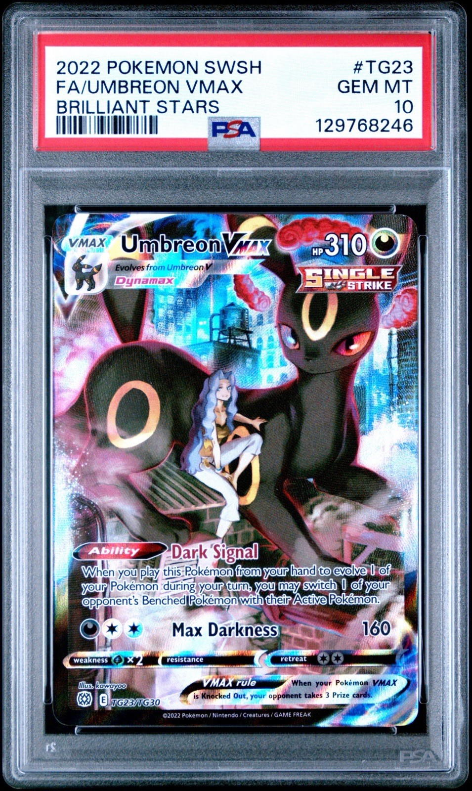 Umbreon VMAX TG23/TG30 Swsh09: Brilliant Stars Trainer Gallery Holo PSA 10
