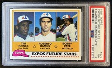 1981 Topps Expos Future Stars Tim Raines Roberto Ramos Bobby Pate RC #479 PSA 7