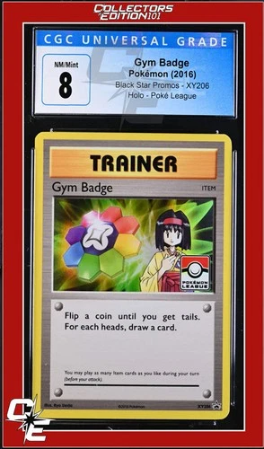 XY Black Star Promo Gym Badge XY206 Pokemon League CGC 8