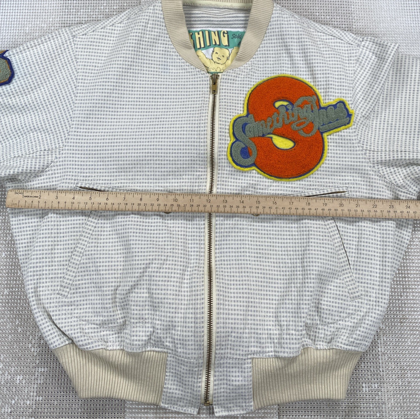 Edwin Something Bomber Jacket Full Zip Patchwork … - image 3