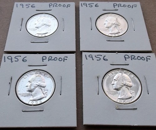 Lot of (4) 1956 Proof Washington Quarters - Uncirculated 90% Silver U.S. Coins