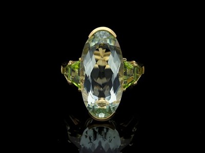 Ring Peridote Amethyste 10,80 ct 750 Gold Wert: 4.900 EUR Deta Schmuck Top Preis
