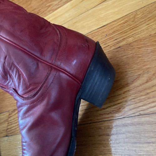 Justin L4600 Red Pointed Toe Western Girl Boots Womens 7.5B - Picture 7 of 18